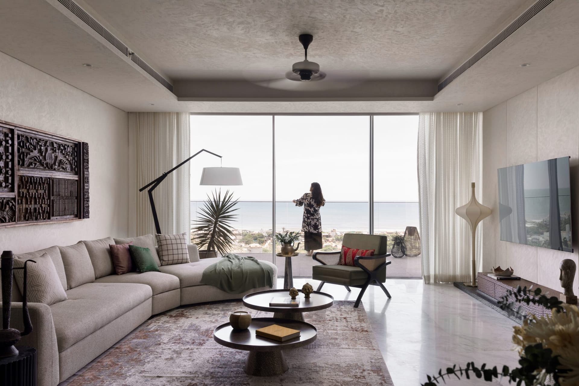 Where Ocean Serenity Meets Heritage-Rich Design and Coastal Luxury: Palindrome Spaces’ 5,000-Square-Foot Chennai Penthouse — interior design by featured studio in India