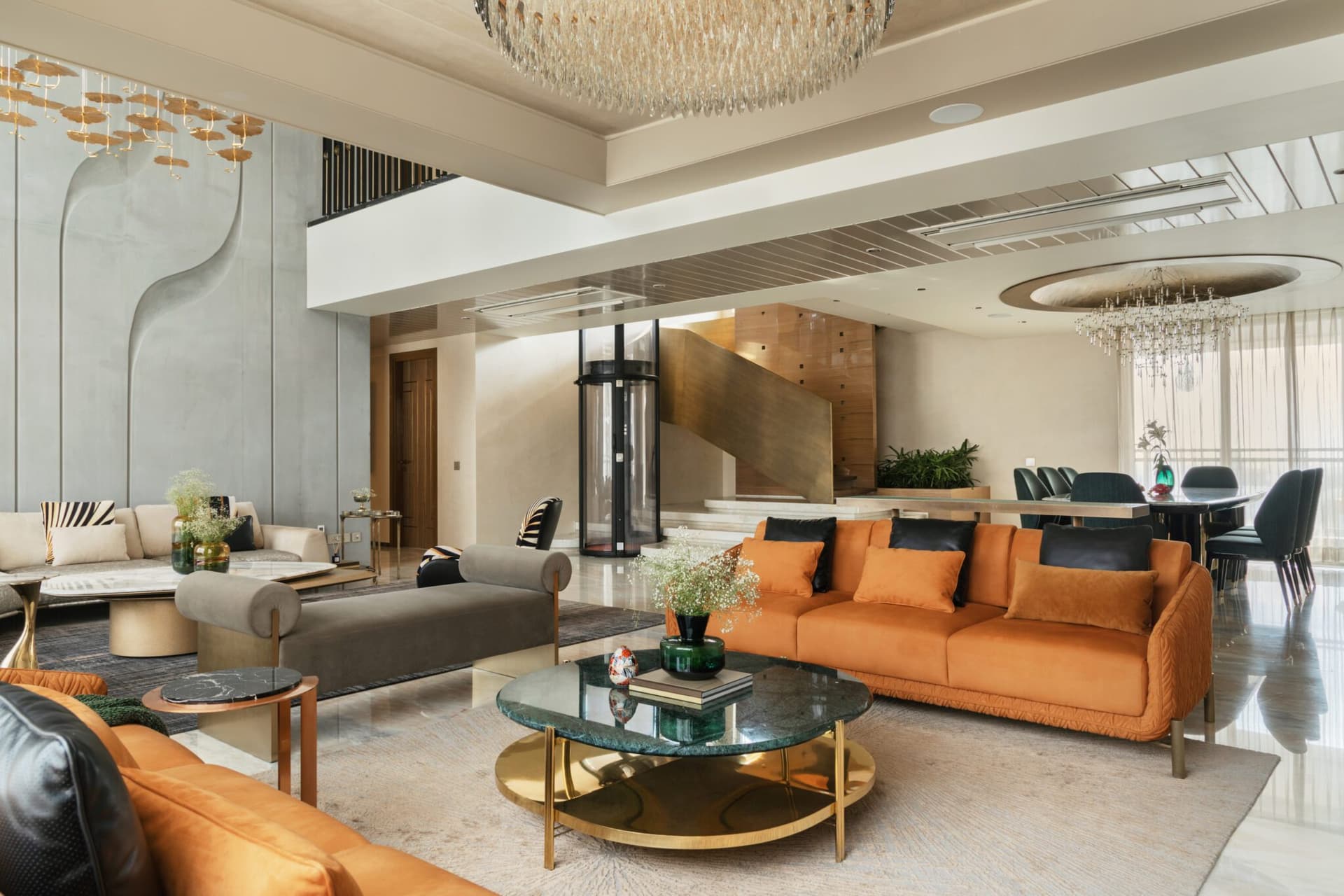 La Scala, Jaipur : A Brass-Clad Ode to Contemporary Indian Luxury — interior design by Gangwal PMC in Jaipur, Rajasthan