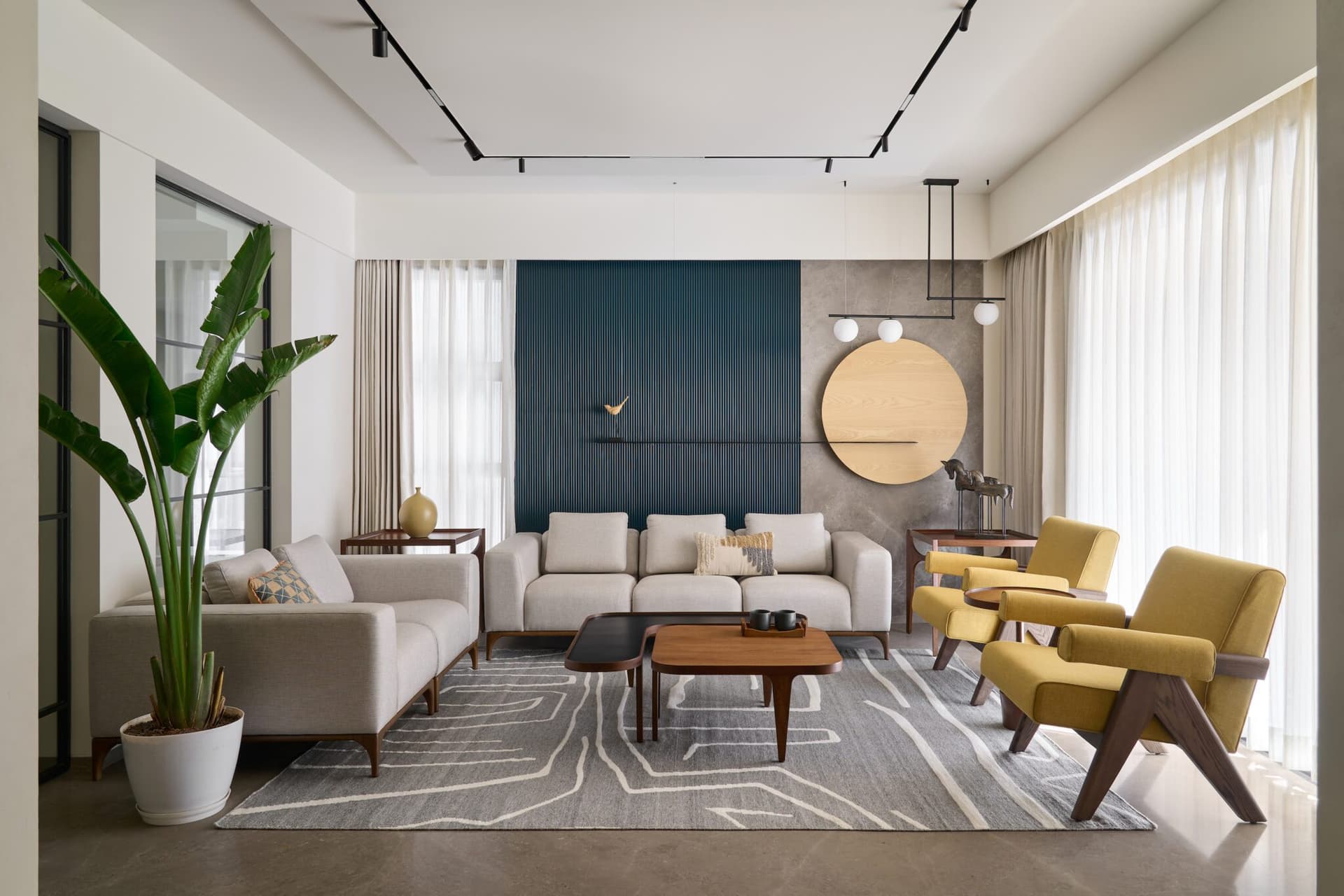 Liminal Living: A Dynamic Fusion of Geometry, Color, and Comfort in an 8,000 sq ft Indore Home by Atelier |X| Architects — Atelier |X| Architects, Indore, India